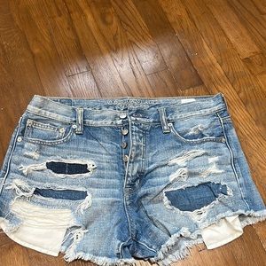 American Eagle Vintage High rise festival blue jean shorts